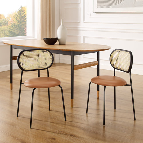 Bay Isle Home Cannelton Solid Rattan Back Dining Side Chair & Reviews